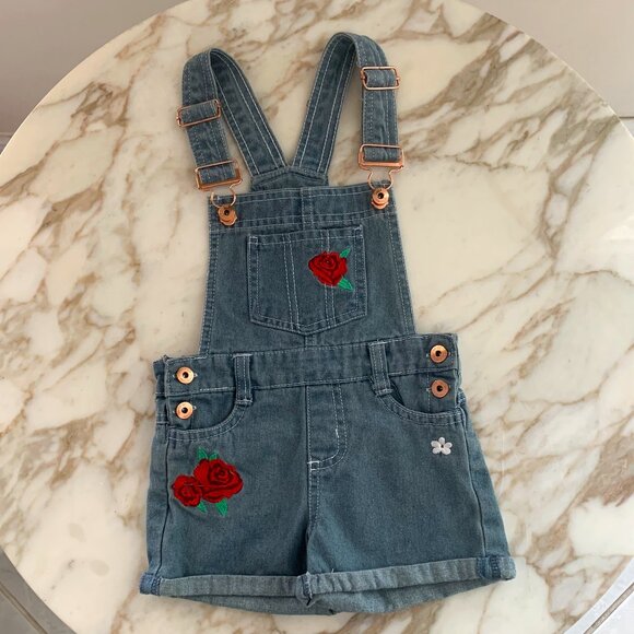 Limited Too Other - Limited Too - Little Girls Roses Denim Overalls -  Size 3T